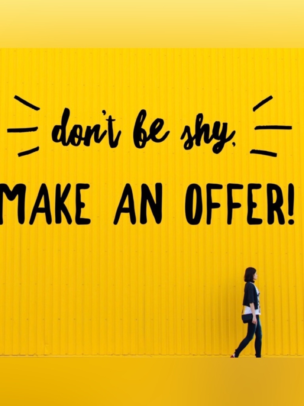 Yellow Wall Art Print with Black Script Text